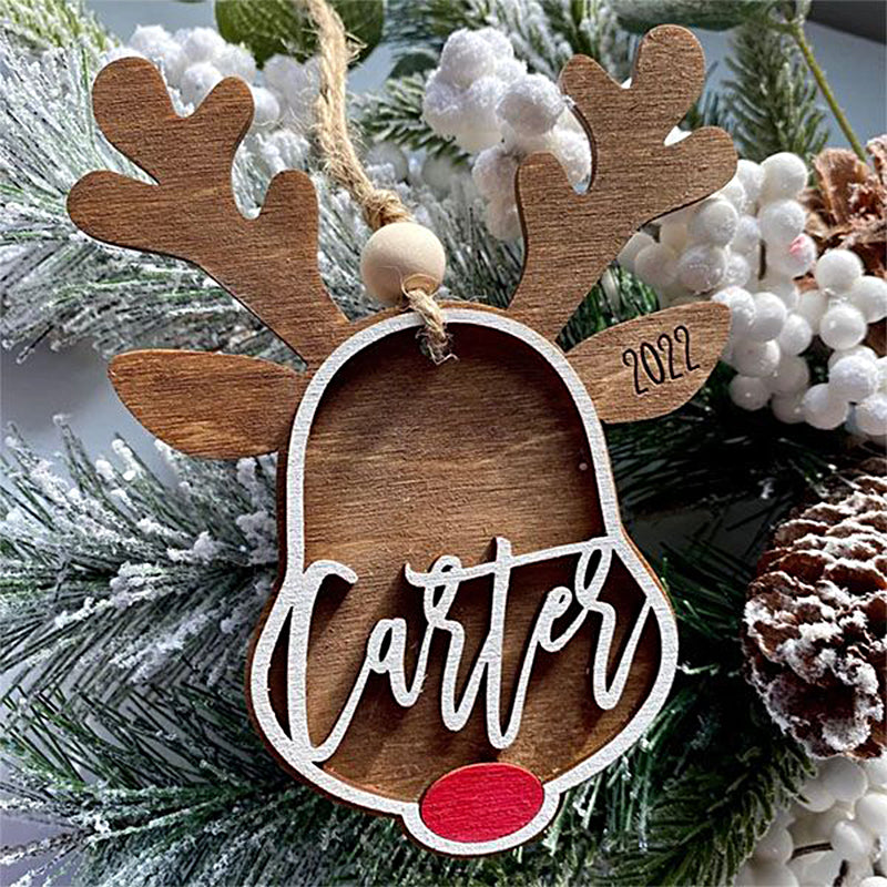 Custom Name Christmas Reindeer Ornament