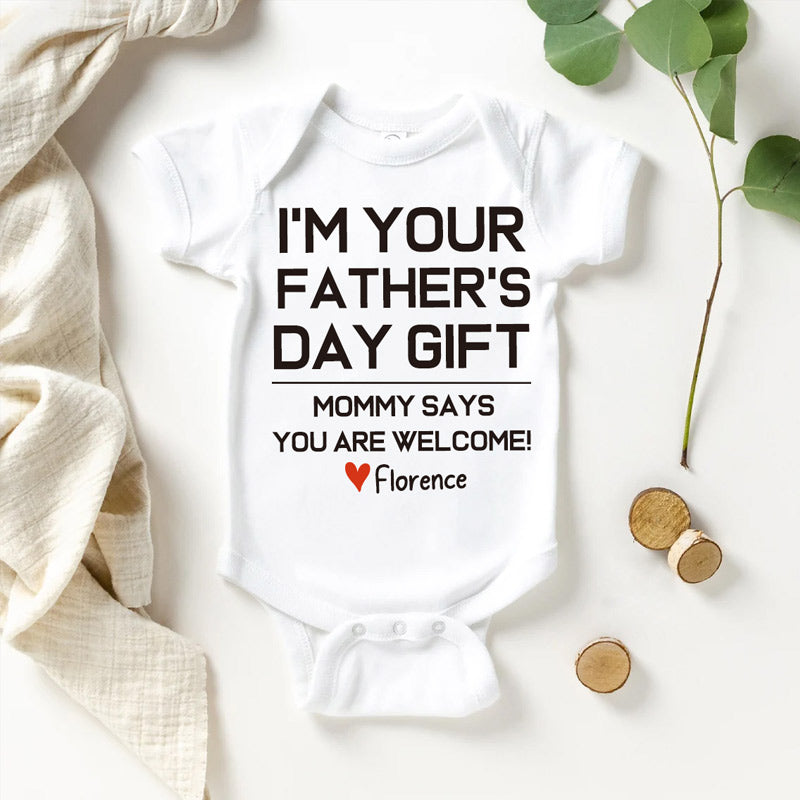 Happy Father's Day Personalized Funny Baby Bodysuit