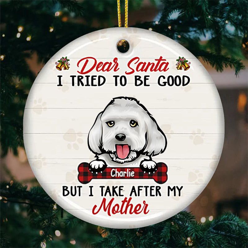 Personalized Custom Ceramic For Dog Lovers Christmas Ornament