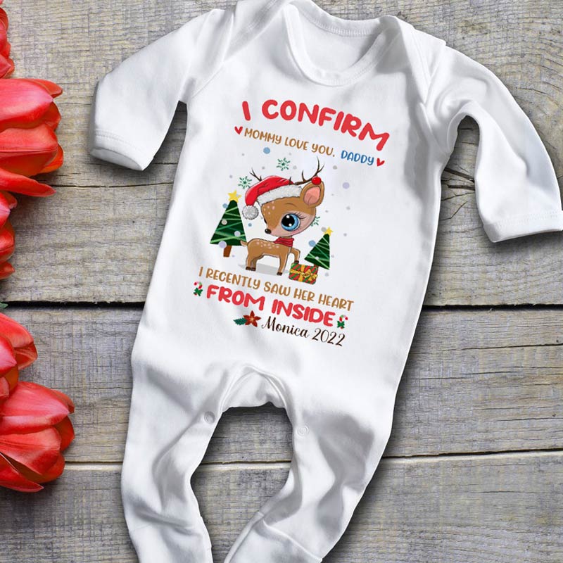 Personalized I Confirm Mommy Loves You Baby Onesie