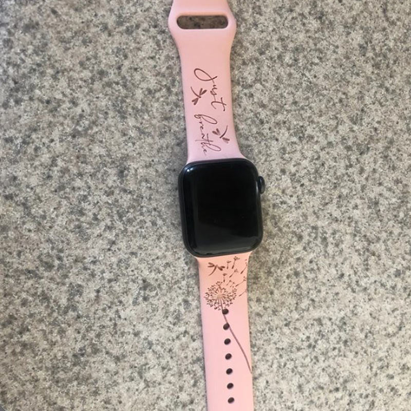 Personalized Just Breathe Silicone Watch Bands
