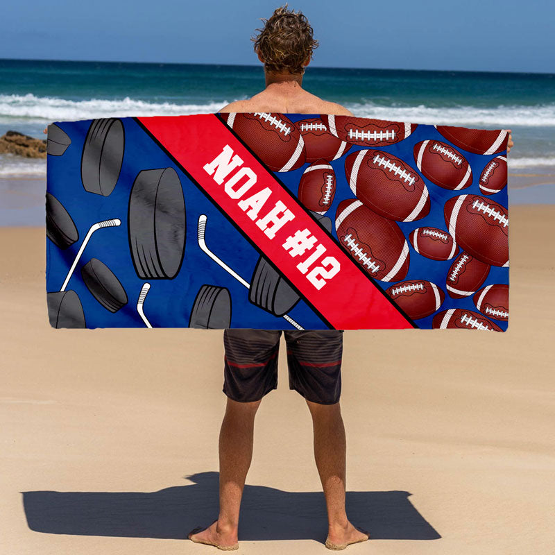 Personalized Multi Sports Bath Towel Beach Towel