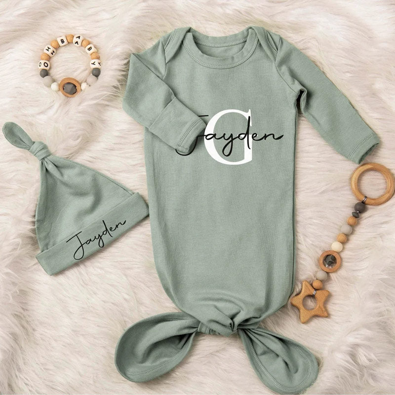 Personalized Newborn Gown Baby Shower Gift