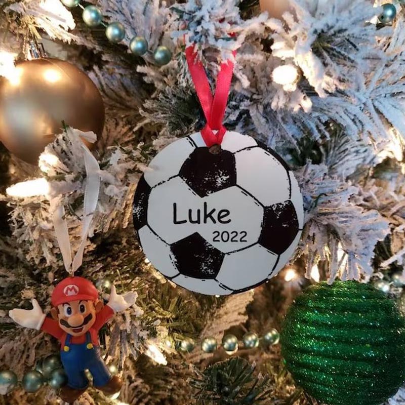 Personalized Sport Ball Year Christmas Ornament