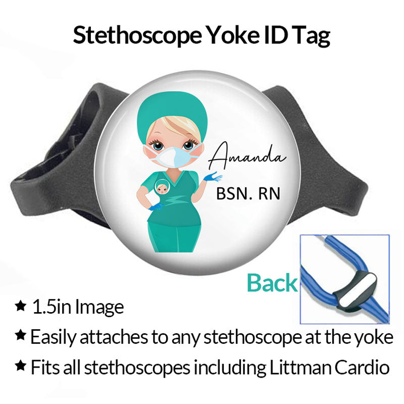 Personalized Stethoscope Yoke ID Tag