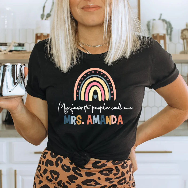 Personalized Rainbow Teacher Shirt