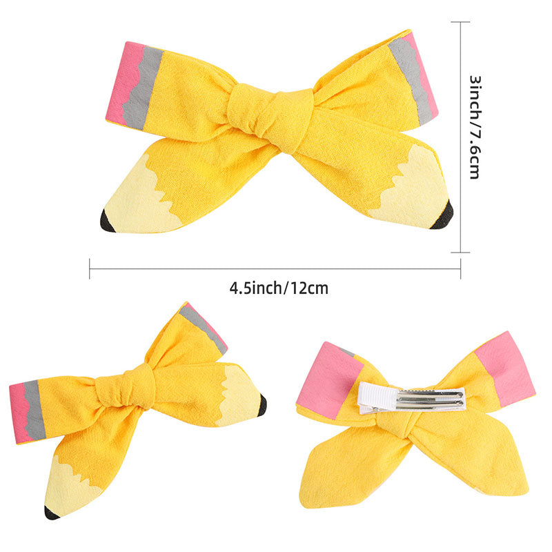 Set of Two Back to School Pencil Bow