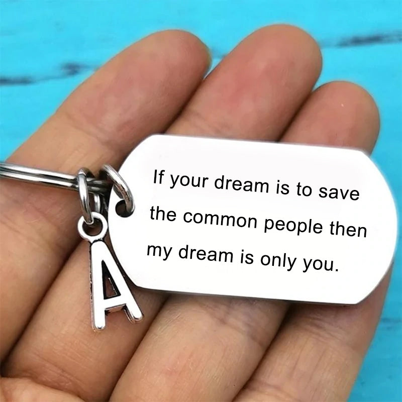 Keychain with Letter Pendant