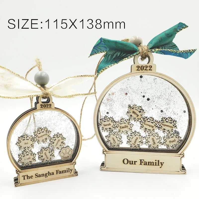2022 Snow globe Family  Personalized Christmas Ornament
