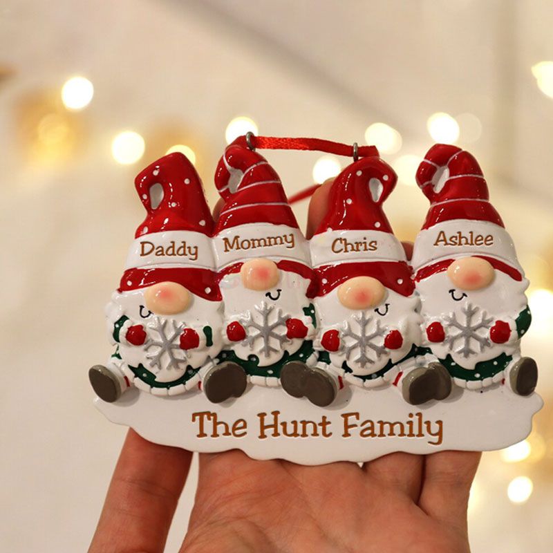 Personalized Gnome Family Christmas Ornament