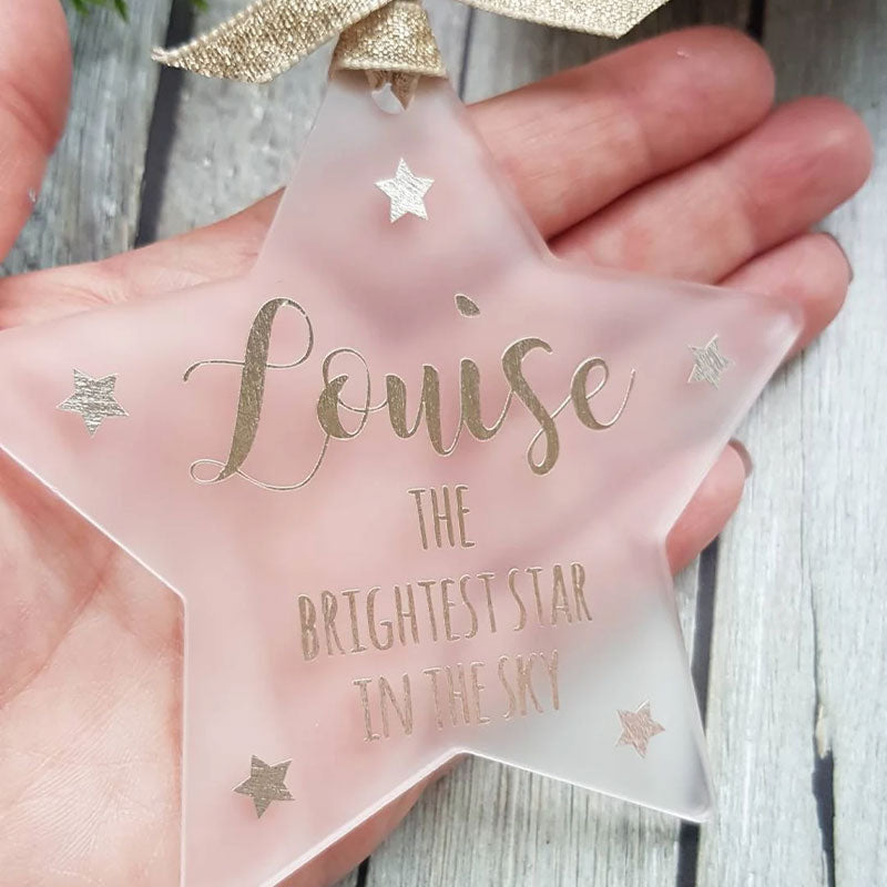 Personalised The Brightest Star In The Sky Christmas Ornament