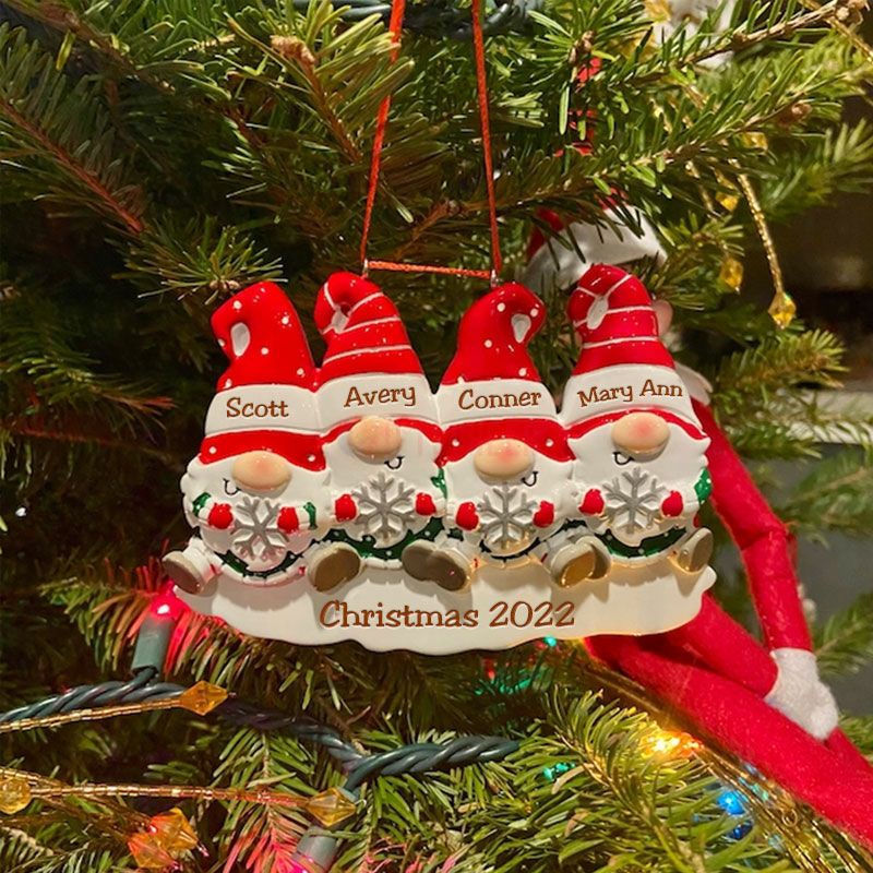 Personalized Gnome Family Christmas Ornament