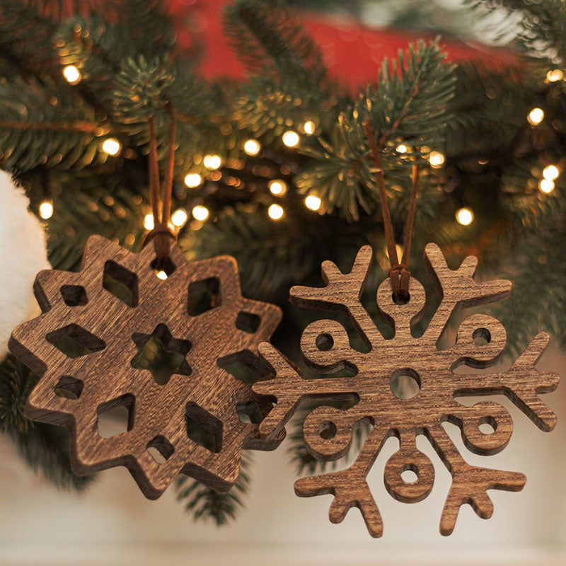 Personalized Wooden Snowflakes Christmas Ornaments