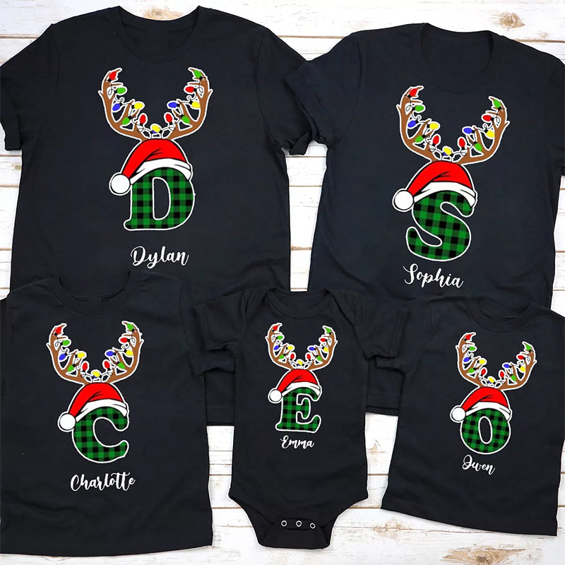 Antlers Christmas Hat Family Shirts