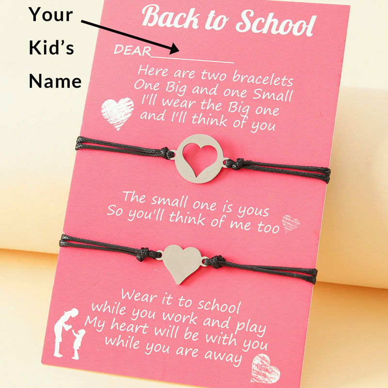Back to School Anxiety Separation Matching Bracelets