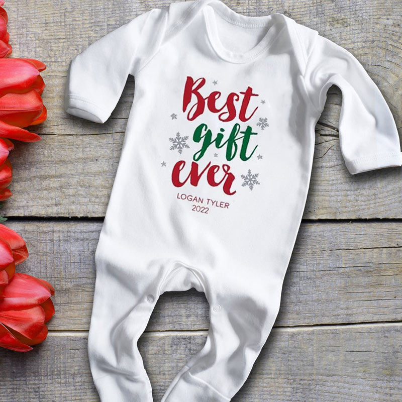 Best Gift Ever Personalized Christmas Baby Onesie