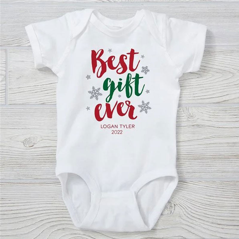 Best Gift Ever Personalized Christmas Baby Onesie