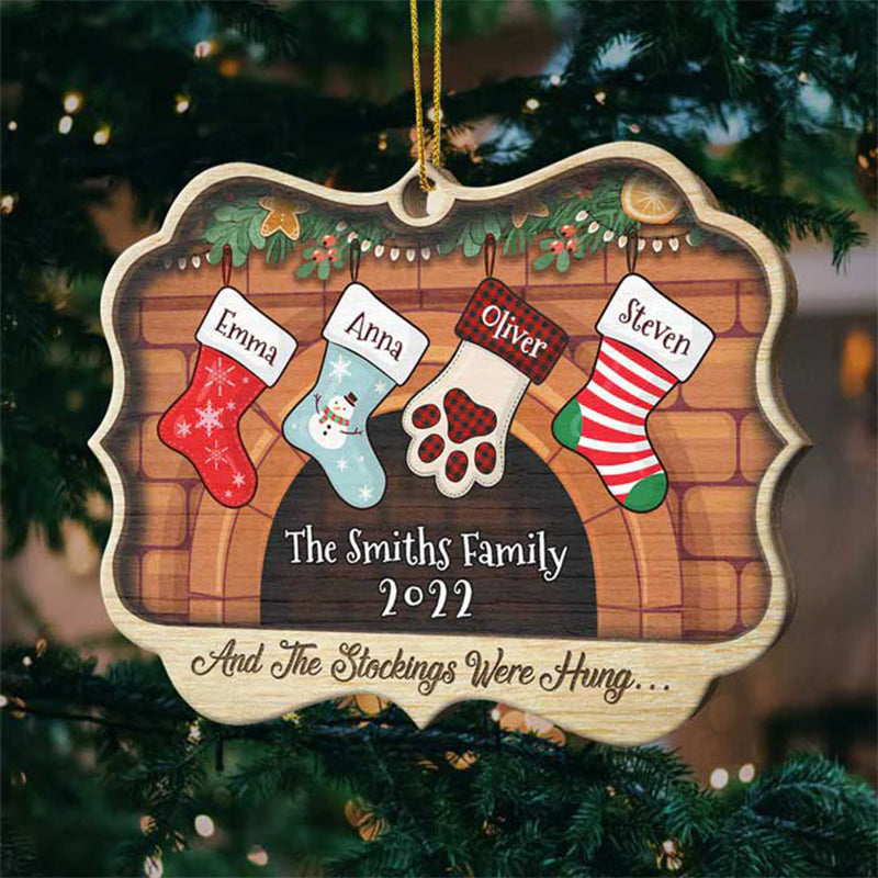 Personalized Christmas Stockings Hanging Ornament