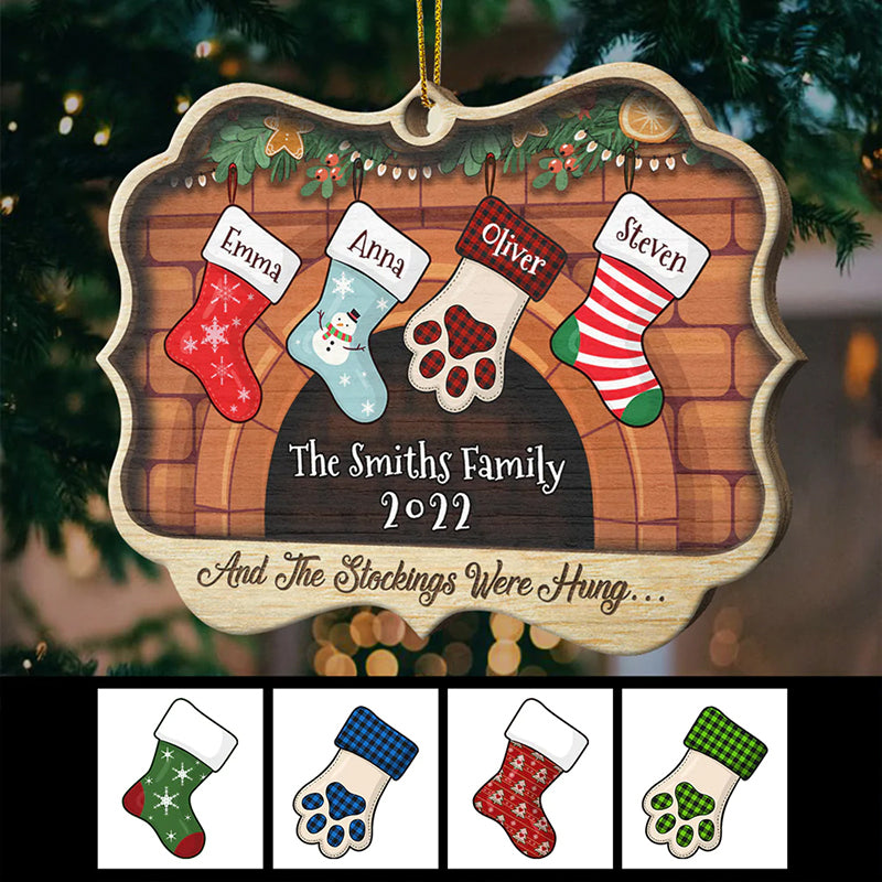 Personalized Christmas Stockings Hanging Ornament