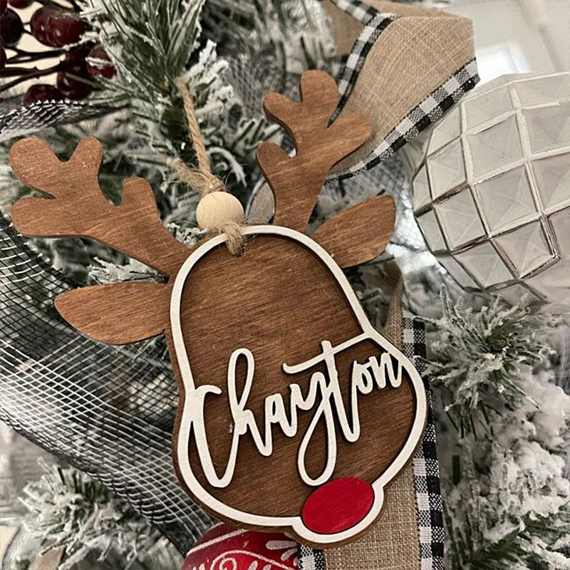 Custom Name Christmas Reindeer Ornament