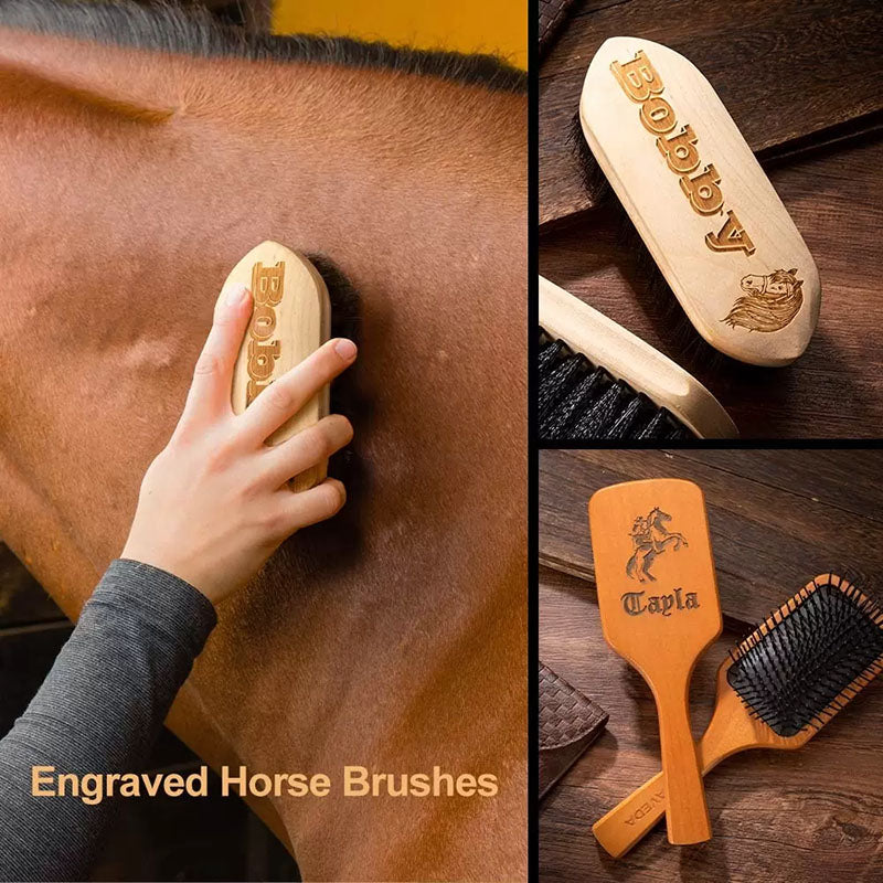 Custom Engraved Horse Brush