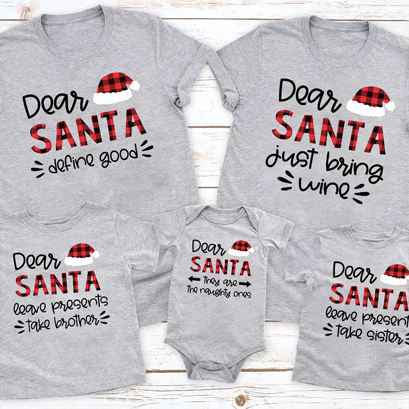 Dear Santa Hat Family Shirts