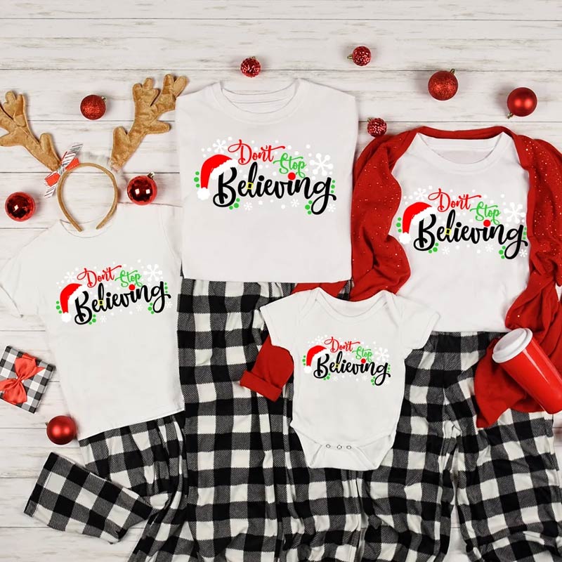 Don't stop Bellieving Shirt Family Santa Shirt