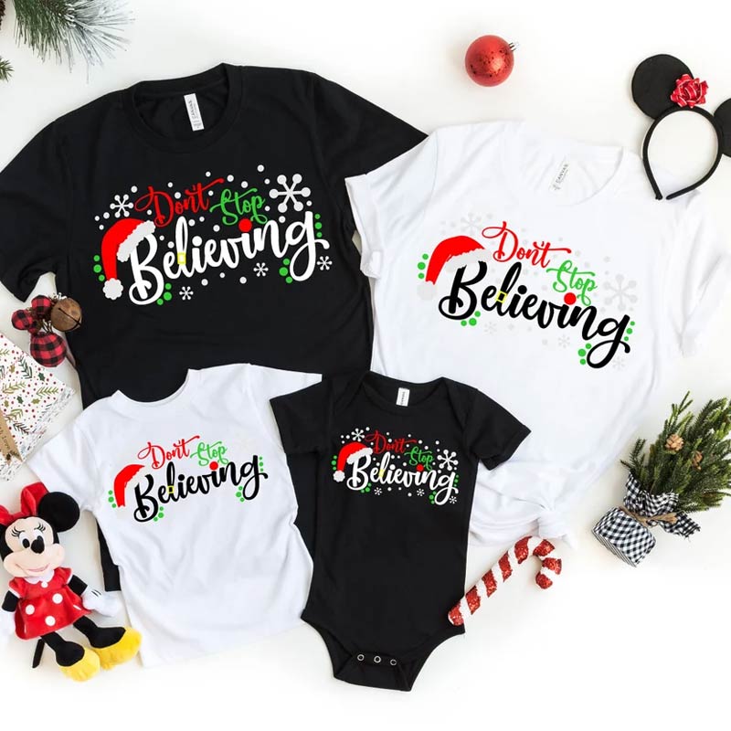 Don't stop Bellieving Shirt Family Santa Shirt