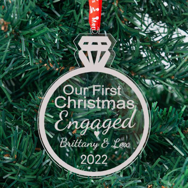Personalization First Christmas Gift for Couple 2022 Diamand Ornament