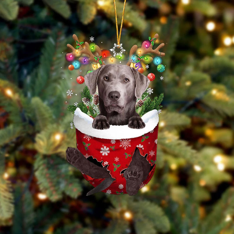 Labrador In Snow Pocket Ornament