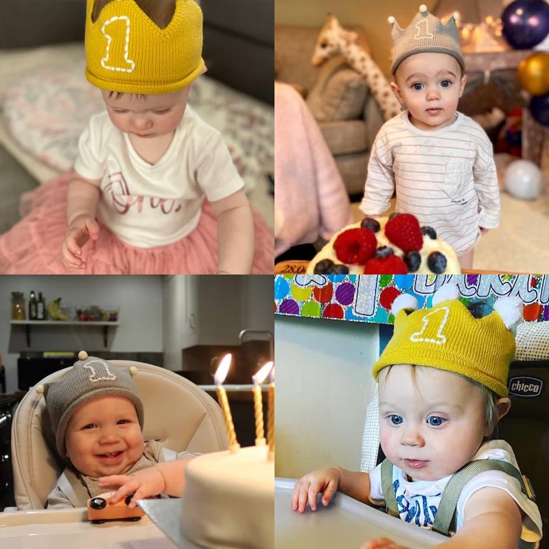 My First Birthday Wool Baby Crown