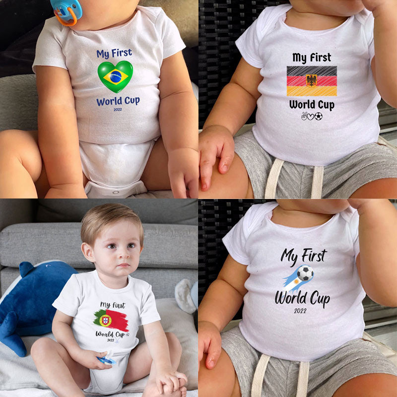 My First World Cup Flag Baby Onesies