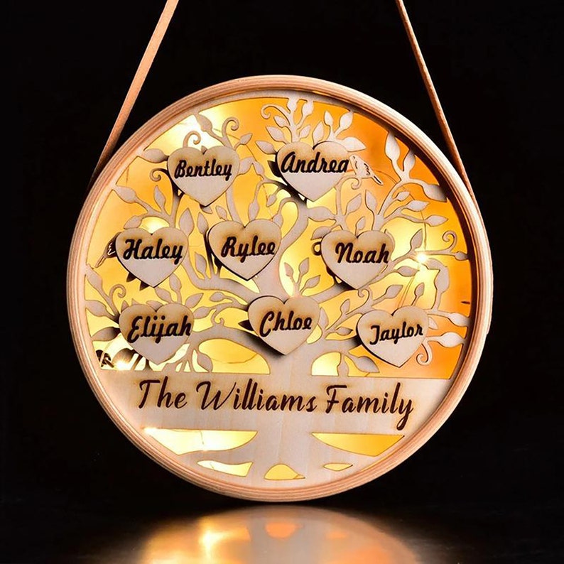 Personalised Family Tree Night Light