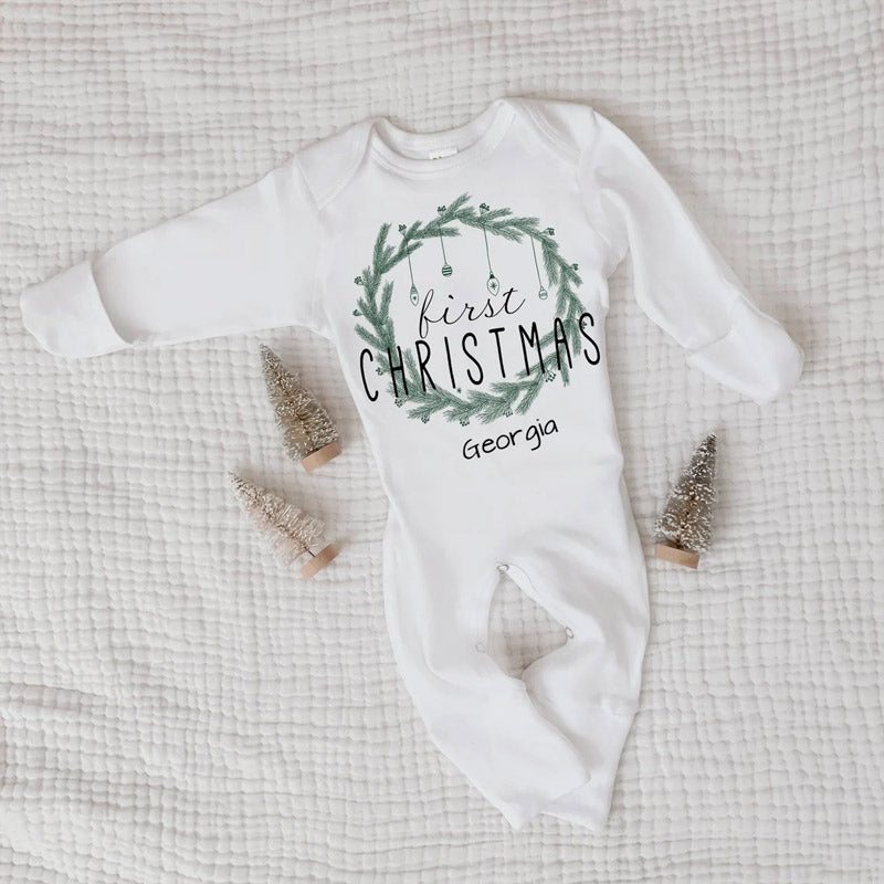 Personalized Baby First Christmas Onesie