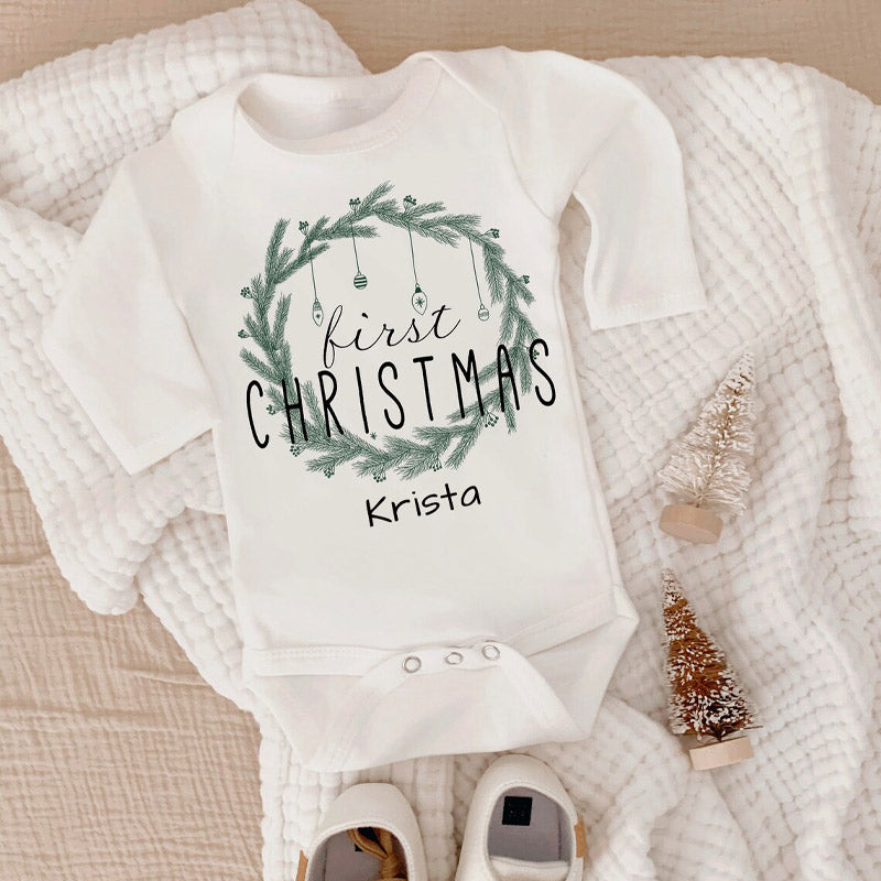 Personalized Baby First Christmas Onesie