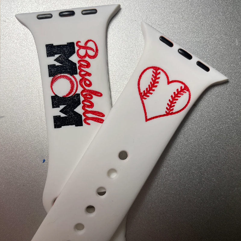 Personalized Baseball Mom with Number Watch Band