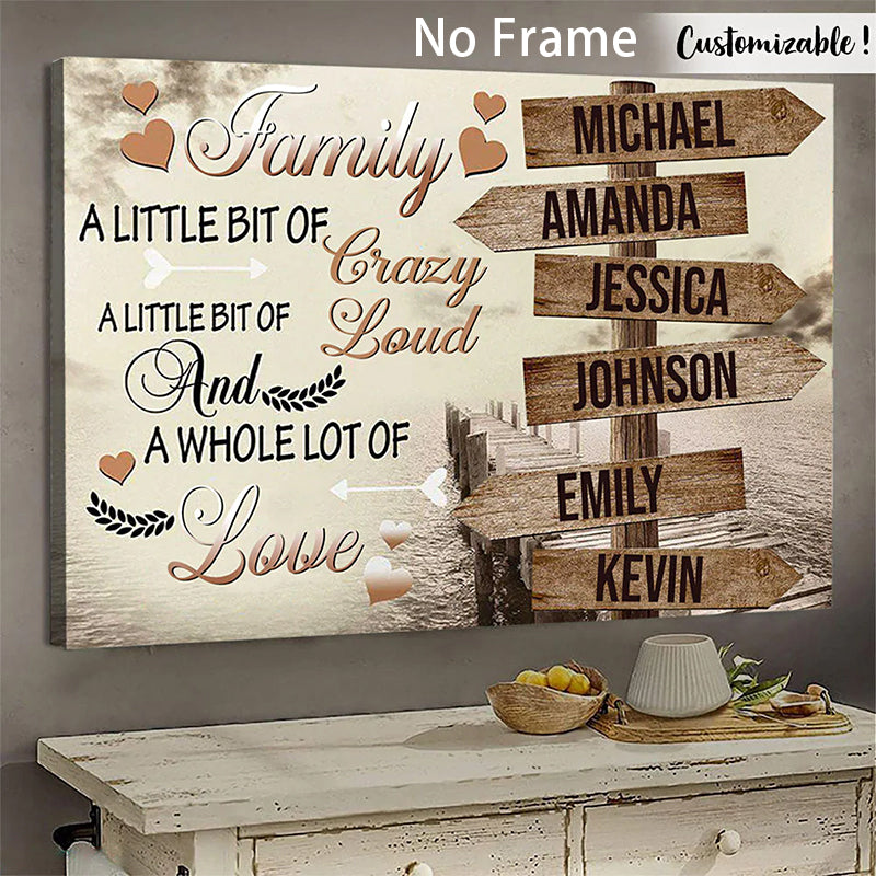 Personalized Canvas Family A Little Bit Of Crazy