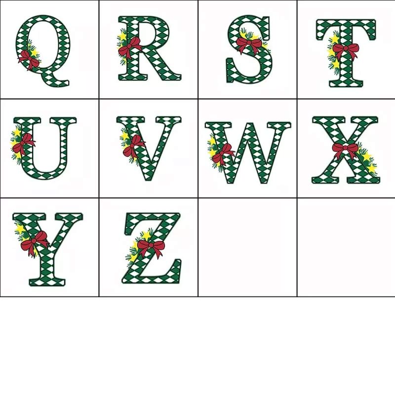 Personalized Christmas Alphabet Print Family Shirts