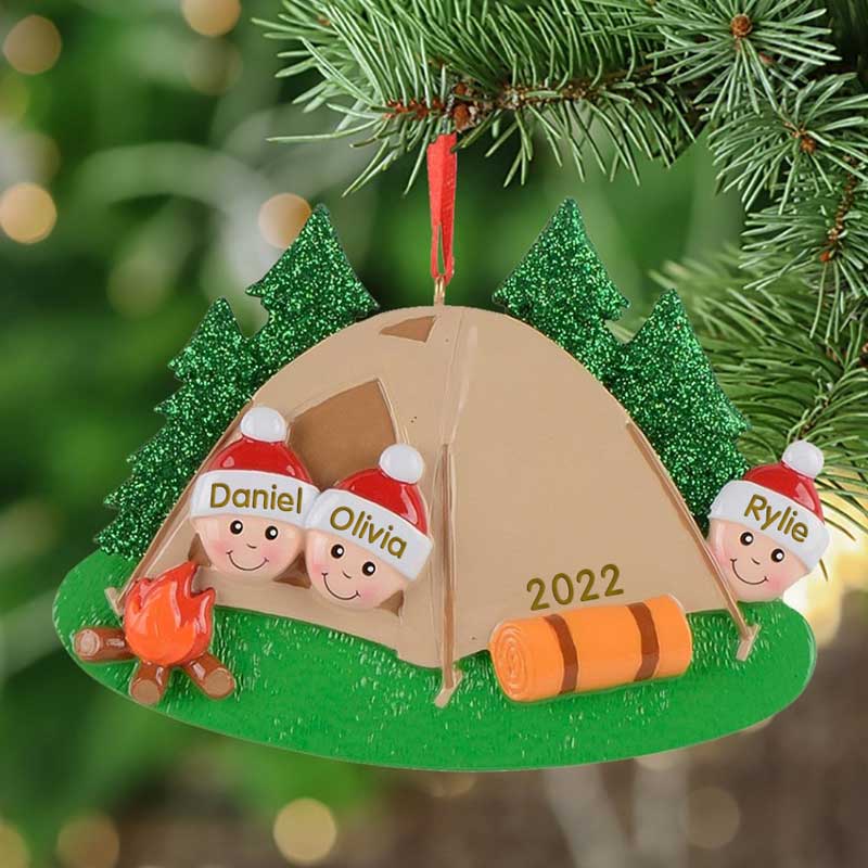 Personalised Christmas Camping Ornament