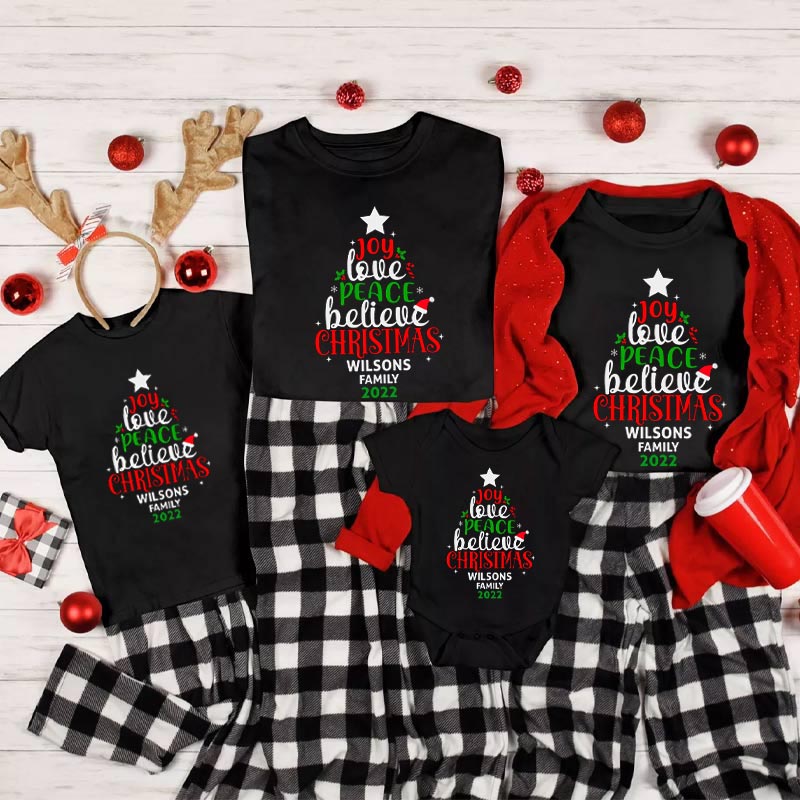 Personalized Christmas Tree Family Shirt