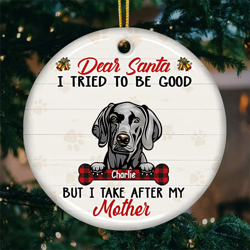 Personalized Custom Ceramic For Dog Lovers Christmas Ornament