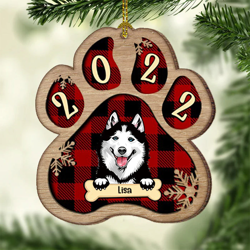 Personalized Custom Paw Shaped Christmas Ornament For Dog Lovers