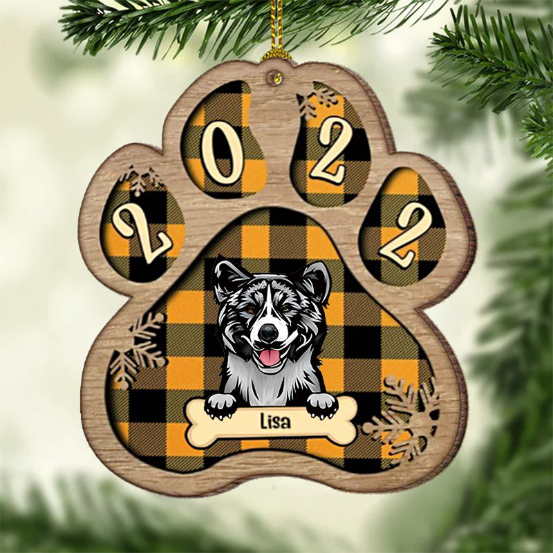 Personalized Custom Paw Shaped Christmas Ornament For Dog Lovers