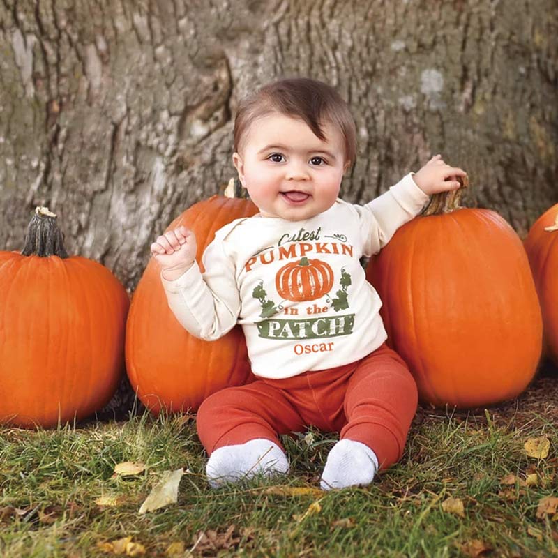 Personalized Fall Boy Cutest Pumpkin Patch Bodysuit
