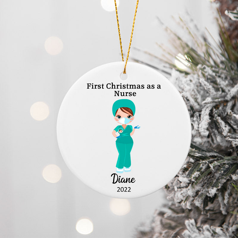 Personalized First Christmas as a Nurse Ornament