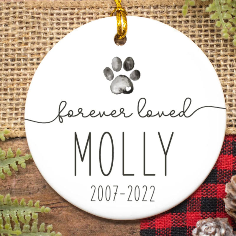 Personalized Forever Loved Dog Memorial Ornament