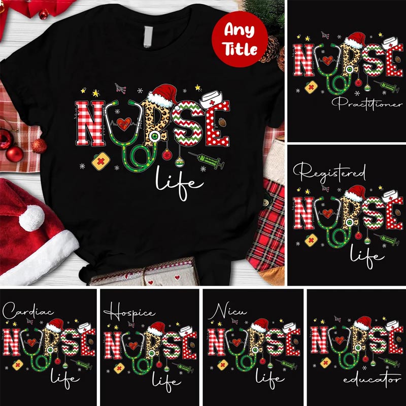 Personalized Funny Nurse Healthcare Worker Santa Claus Shirt