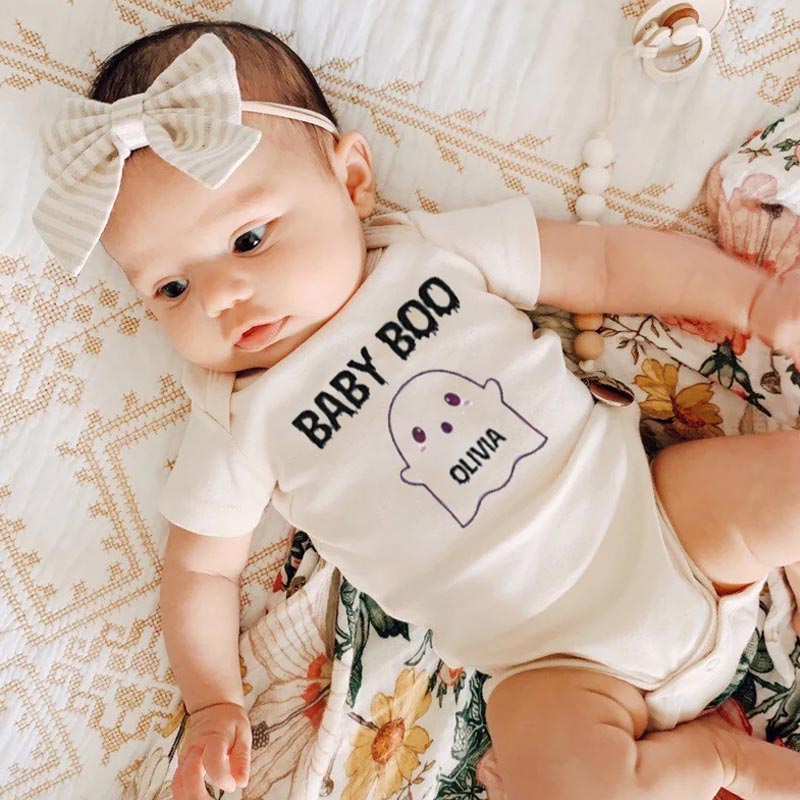 Personalized Halloween Ghost Baby Bodysuit