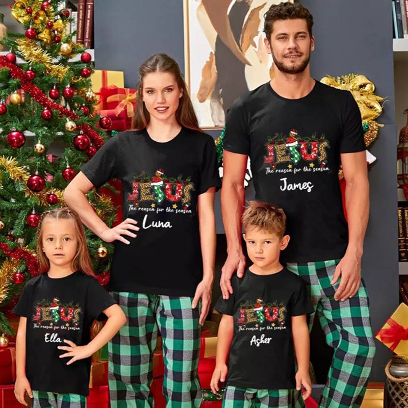 Personalized Jesus Is the Reason Christmas Family Shirts