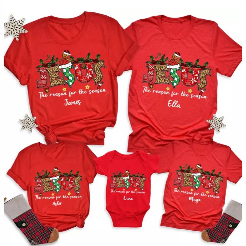 Personalized Jesus Is the Reason Christmas Family Shirts